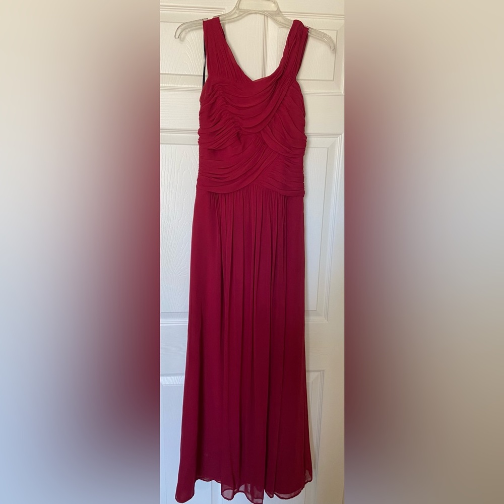 Dark red chiffon bridesmaids dress or prom dress